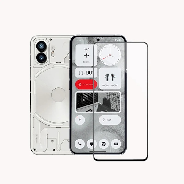 För Nothing phone 2 1 Phone2 Phone1 Skärmskydd Svart Kant Härdat Glas Skyddsfilm Framsida Nothing phone 2 2 Pieces