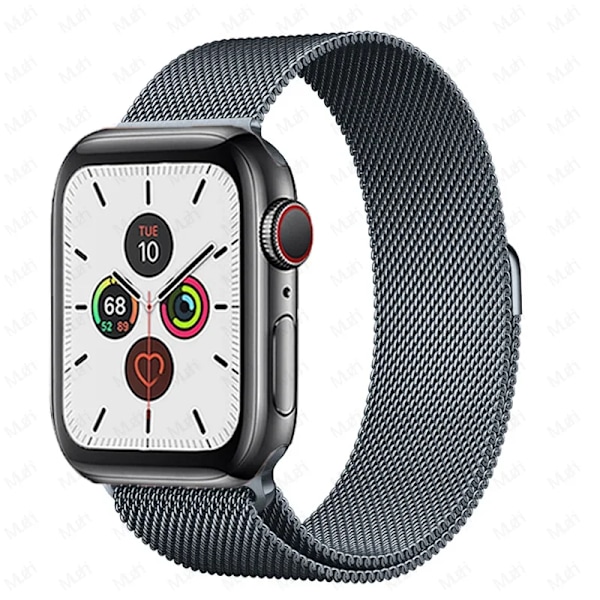 Milanese Loop för Apple Watch armband 44mm 40mm 45mm 41mm 42-38-44mm rem ultra 2 49mm metallarmband iwatch series 9 8 7 6 SE 5 4 3 Space gray 3 41mm-40mm-38mm
