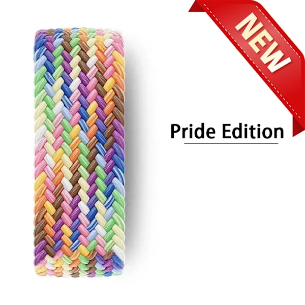 Flätat Solo Loop Armband för Apple Watch 44mm 45mm 42mm 40mm 41mm 46mm Armband correa iwatch Series Ultra 2 10 9 SE 8 7 6 5 Rem NEW Pride Edition SS