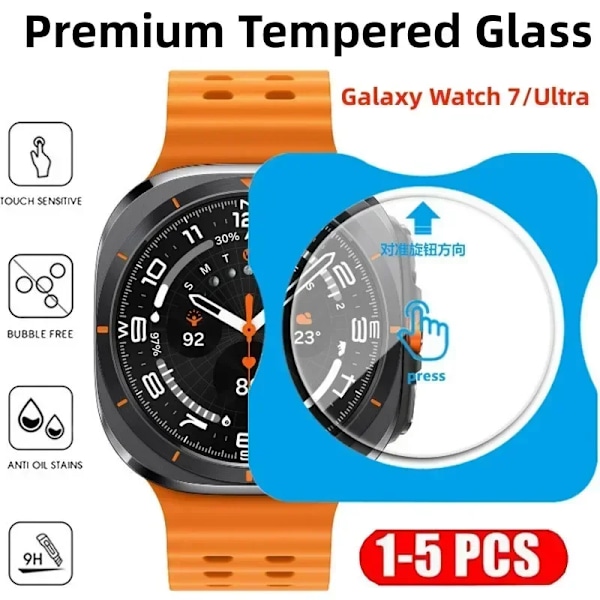 1-5 ST Tempered Glass För Samsung Galaxy Watch Ultra 47mm Premium Skärmskydd för Galaxy Watch 7 40mm 44mm Skyddsglas 3 PCS Galaxy Watch 7 44mm