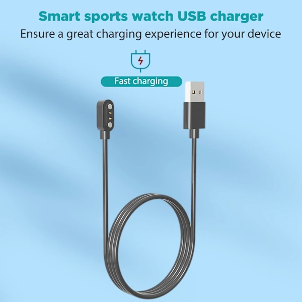 60/100 CM USB Magnetisk Laddningskabel 5V/1A Smartwatch Snabbladdningskabel Laddare Adapter Laddningssladd för Haylou RS4 Plus Klocka 100cm