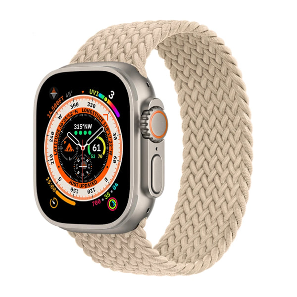 Strap För Apple Watch Band 44Mm 40Mm 45Mm 41Mm 49Mm 42Mm 38Mm Bragad Solo Loop Iwate Serie 9 Se 8 7 6 5 4 Ultra 2 Beige 38mm 40mm 41mm