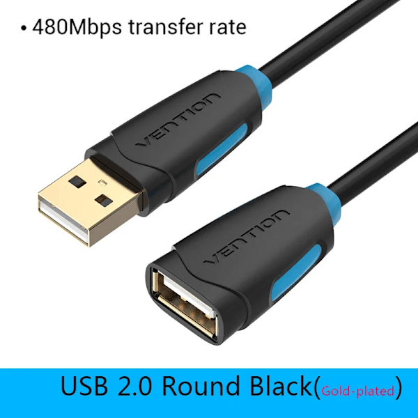 Vention USB 3.0 Förlängningskabel Hane till Hona Förlängningskabel Snabb USB 3.0 Kabel Förlängd för laptop PC USB 2.0 Förlängning USB 2.0 Black CBC 2m
