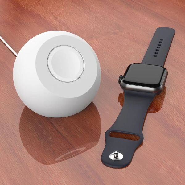 Skrivbordsbollform Magnetisk Silikon Laddningshållare För Apple Iwatch Safe Trådlös Laddare Dockstation Klocka Watch black