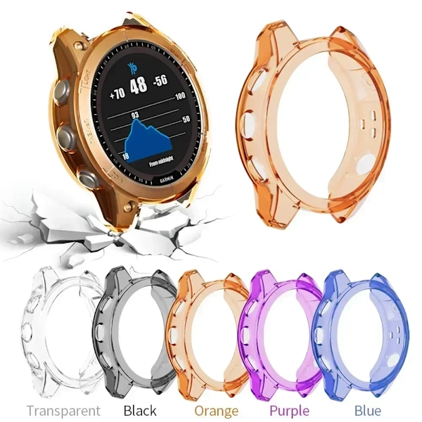 TPU Skyddsfodral för Garmin Fenix 7 7S 7X Smartklocka Klar Färgglad Mjukt Skydd Epix Pro 51mm 47mm 42mm Skal Tr-Purple Garmin fenix 7