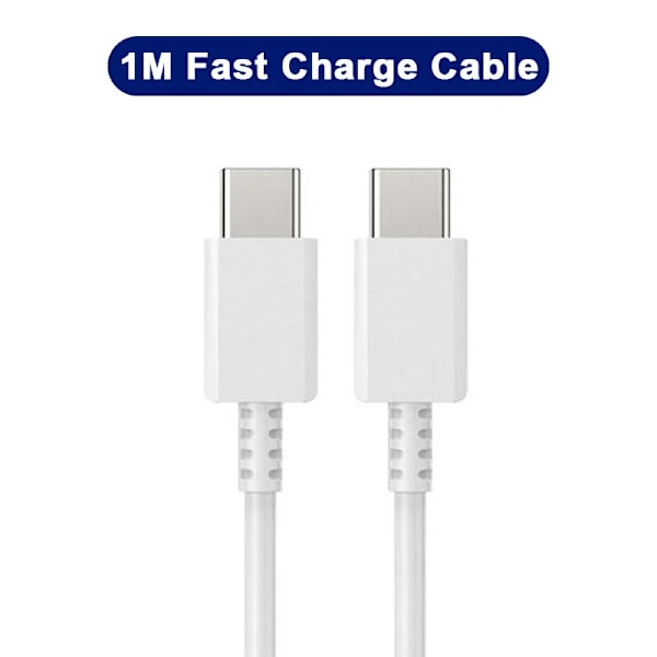 PD 50W Supersnabb Laddare För Samsung Galaxy S22 S23 S20 Ultra A53 A54 8S C Till Kabel Snabbladdning Telefontillbehör 1M cable White