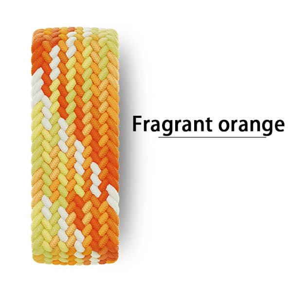 Flätat Solo Loop Armband för Apple Watch 44mm 45mm 42mm 40mm 41mm 46mm Armband correa iwatch Series Ultra 2 10 9 SE 8 7 6 5 Rem Fragrant orange M