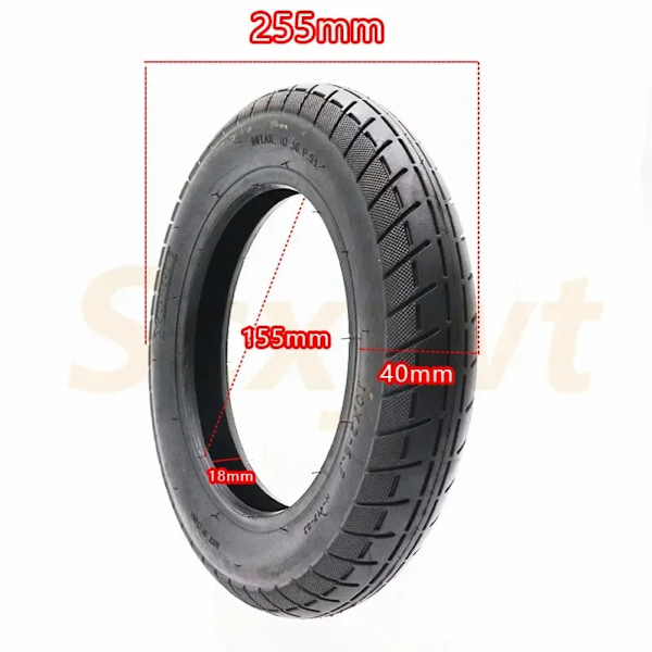 10x2 10 tums elektriska skoterhjul Däck 10X2-6.1 Ytterdäck Innerslang för Xiaomi Mijia M365 Pro Pro2 1S Tillbehör 10*2-6.1 XUANCHENG Set x2