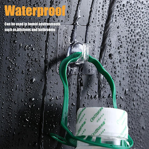 80 ST Transparenta väggmonterade krokar Självhäftande dörr- och väggkrokar Kraftiga ställ Organizer för badrum Horn hook 30PCS