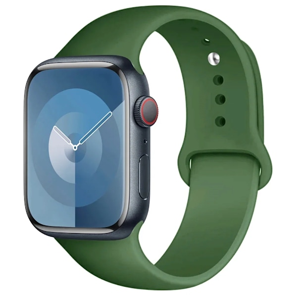 Silikonarmband för Apple Watch armband 44mm 45mm 40mm 41mm 42-38mm 45 mm sportarmband iwatch serie 8 7 6 5 4 3 SE 9 Ultra 2 49mm 6 Army green 49mm-42-44-45mm S-M