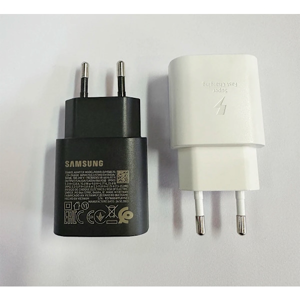 Original Samsung 25W Laddare PD ny Chargeur Galaxi Z Fold 6 5 Z Flip 4 S25 S24 S23 A05s A54 A24 A23 M54 M13 M22 M32 M53 only charger Black EU Plug