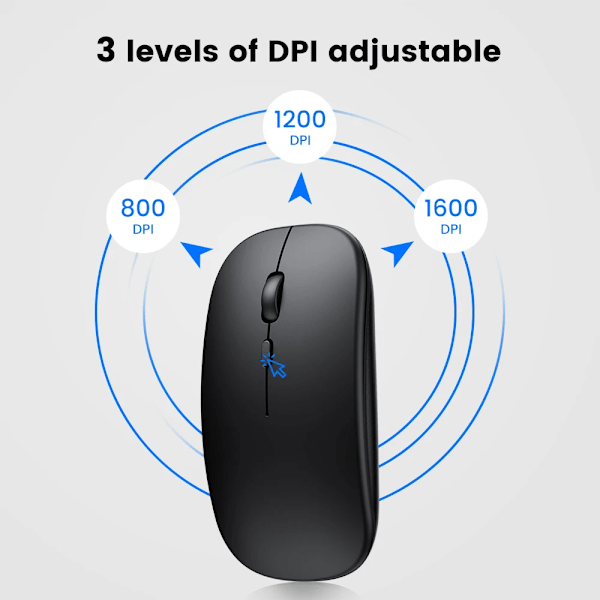 Trådlös mus Bluetooth-mus Uppladdningsbar datormus Ergonomisk tyst USB optisk mus Gamer för bärbara datortillbehör PC Bluetooth silver