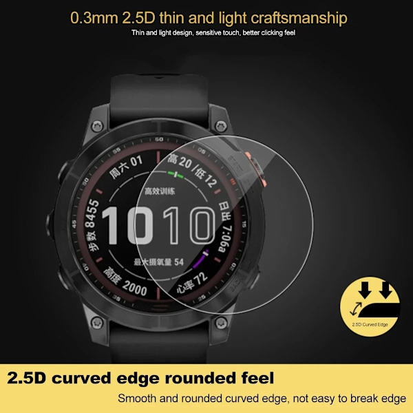 Härdat glas för Garmin Fenix 7 7S 7X 6 6S 6X Pro Sapphire HD Skärmskyddsfilmer för Fenix 7 7S 7X Smartwatch-tillbehör For Fenix 7x Pro 5 Pcs