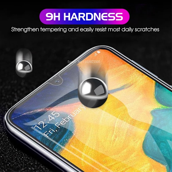 2 st Glas 9H HD Härdat Glas för Samsung A50 A40 A30 A10E A20E Skärmskydd för Samsung Galaxy A90 A80 A70 A60 A2 Core For A10 1 Piece