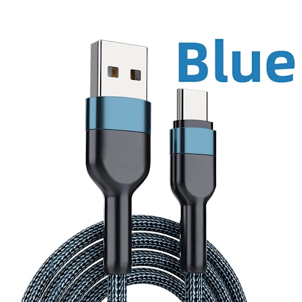 Vumpach USB typ C-kabel Snabbladdningsdatakabel Laddarkabel c För iphone 15 Samsung s21 A51 xiaomi mi 10 redmi huawei Kabel Blue 2m