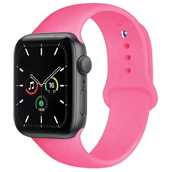 Silikonarmband för Apple Watch Band Ultra 2 49mm 45mm 44mm 41mm 40mm 38mm Correa Armband IWatch Series 9 8 7 5 4 3 8 6 SE 44mm Dragon Fruit 42mm44mm45mm49mm S