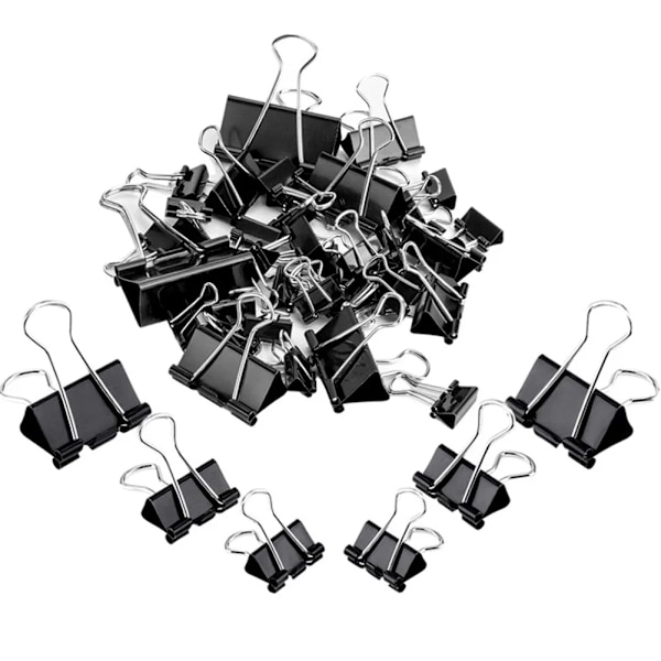 10St/Lot Stort Svart Metall Bindemedelklipp 15Mm/19Mm/25Mm/32Mm Anteckningar Brevpapper Klis Filer Hållare Klämmar Binding Leveranser 15mm-Black