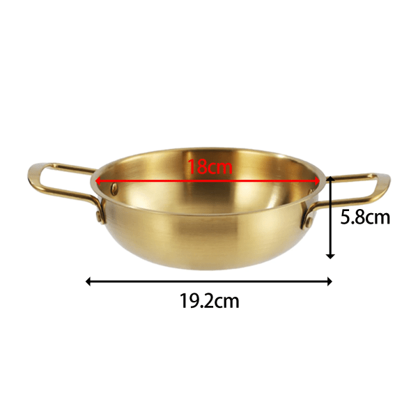 Marmite à double oreille à chauffage rapide polyvalent, pot de ramen coréen, pots de fruits de mer ménagers, casserole sèche instantanée 18cm