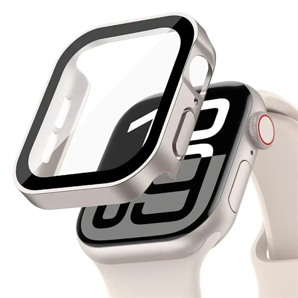 Skal för Apple Watch 10 Fodral 46mm 42mm 45mm 41-44-40mm Härdat Glas Skärmskydd Serie 7 8 9 SE 5 Apple Watch Tillbehör Matte black 06 42mm Series 10