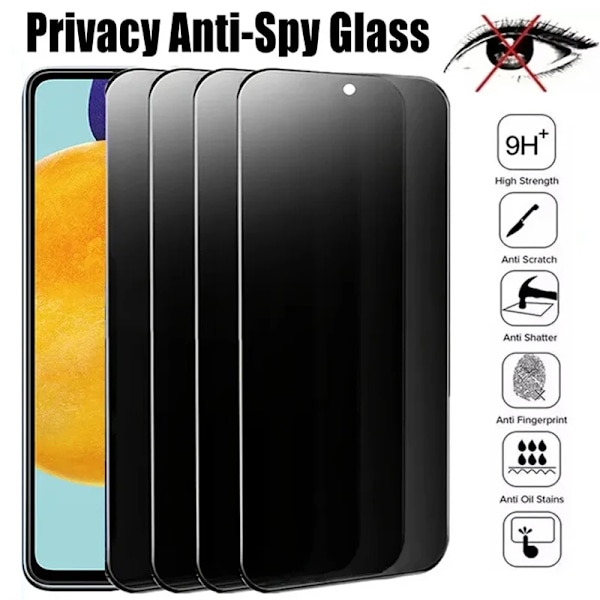 1-4 st Privacy Screen Protector för Samsung A53 A13 A52S A52 A32 A12 A55 A51 A72 A22 A33 A73 A21S A54 S10E S20FE Anti-spion Glas For Samsung A31 1PCS Anti-spy Glass