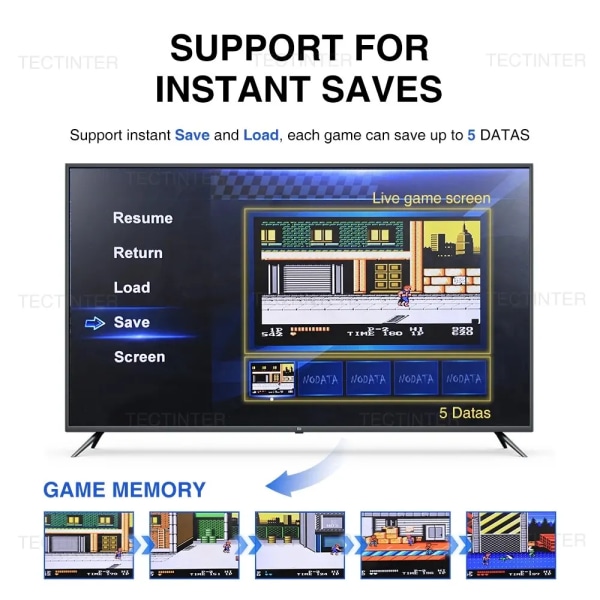 8-bitars videospelskonsol HD-TV Retro handhållen spelspelare Inbyggd 3000 spel 4K Game Stick för PCE/FC/GBC/GB trådlös gamepad Red