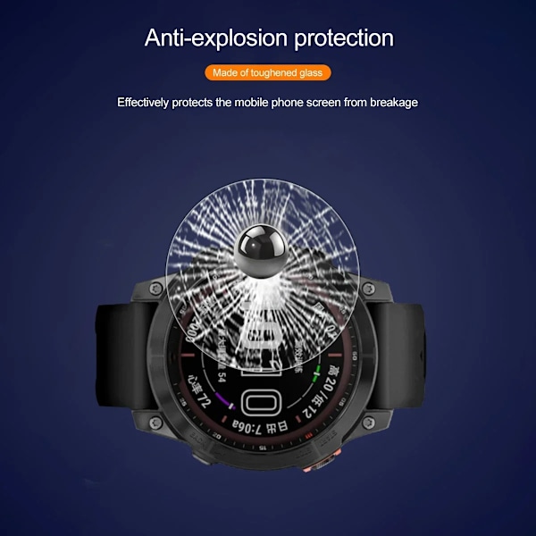 Härdat glas för Garmin Fenix 7 7S 7X 6 6S 6X Pro Sapphire HD Skärmskyddsfilmer för Fenix 7 7S 7X Smartwatch-tillbehör For Fenix 7 4 Pcs