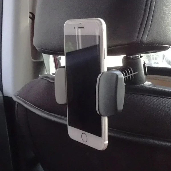 Universell Bil Baksätes Telefonhållare 360 Graders Rotation ABS Nackstöd Justerbar Mobiltelefon Svart Stödfäste Monteringsverktyg 1pcs Car Bracket