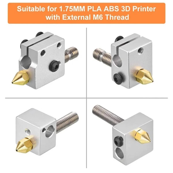 24st MK8 Ender 3 munstycken 3D-skrivare Mässingsmunstycken Extruder för Ender 3 CR-10 0.2/0.3/0.4/0.5/0.6/0.8/1.0mm skrivarmunstycke 24PCs 24PCs
