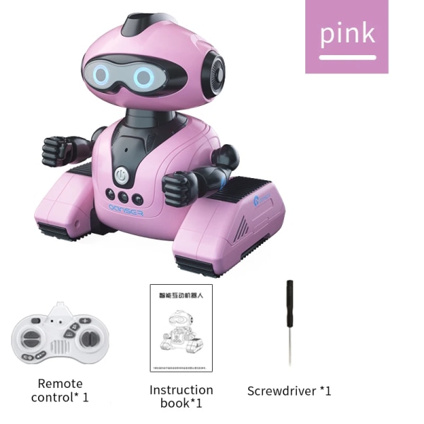 Mini RC Robot Sensing CADY WIDA Intelligent leksaksprogrammering Utbildning Musik Dans Robotar Autofölj Gestkontroll Leksaker för barn pink robot