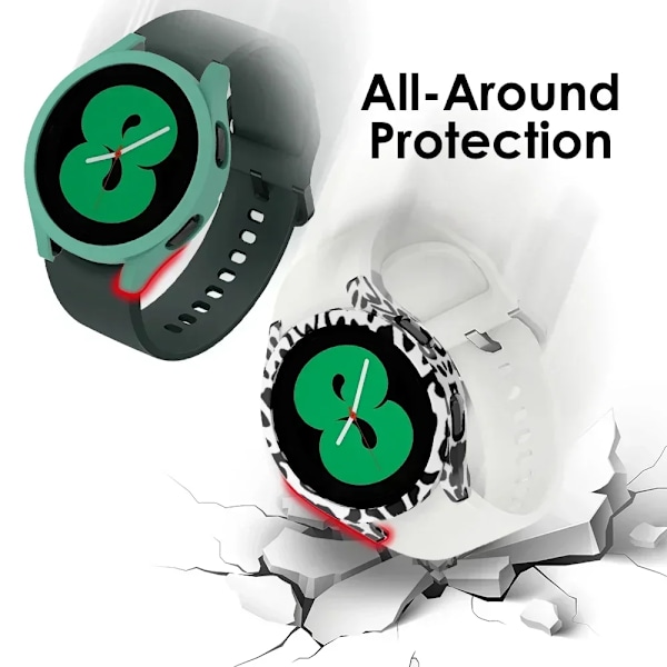 Klockskydd för Samsung Galaxy Watch 4 40mm 44mm 42mm 46mm 45mm, PC Matt Fodral Allround Skyddande Stötfångarskal för Watch5/5Pro White Galaxy Watch 5 40mm