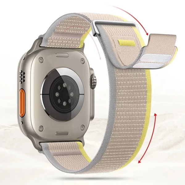 Trail Loop Strap För Apple Watch Ultra 2 49Mm Serie 9 8 7 45Mm 41Mm Sport Nylon Armband För Iwatch 6 5 4 3 Se 44Mm 40Mm 42Mm Beige orange For 42mm 44mm 45mm