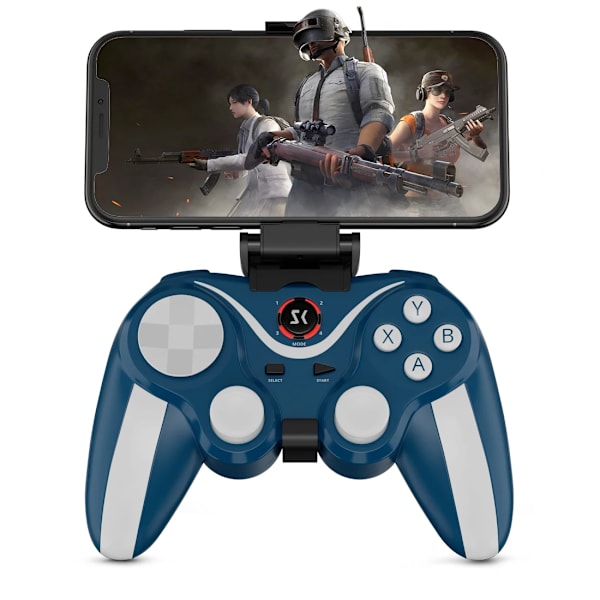 Mobile Game Controller för Android/iOS/PC Windows, Support Key Mapping Mobile Gamepad Kompatibel med iOS Android iPad Tablet Blue