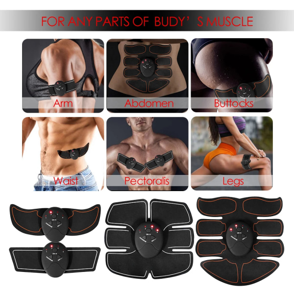 Elektrisk muskelstimulator EMS Trådlös skinkor Höfttränare Buken Massager ABS Stimulator Fitness Body Bantning Massager abdominal massager