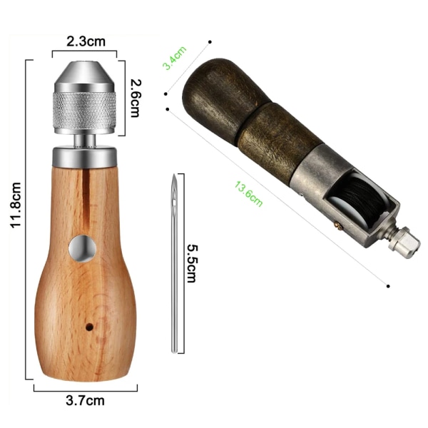 Kit de fil à coudre en cuir, Machine à coudre à la main, verrouillage rapide, aiguilles de fil, bricolage artisanat, outil de réparation de toile Set B