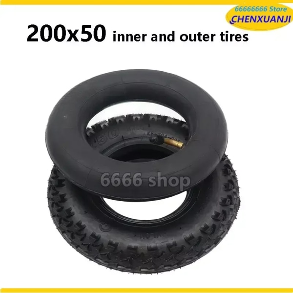 200X50 däck och innerrör fulla hjul för elektrisk skoter hjulstol lastbil pneumatisk vagn vagn tube and tyre