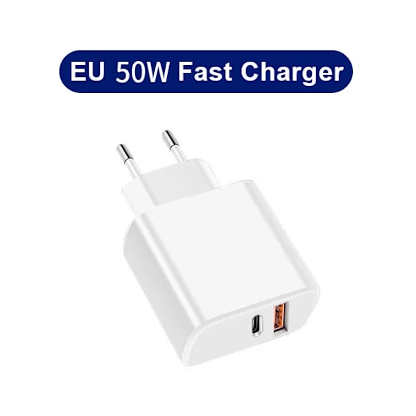 PD 50W Supersnabb Laddare För Samsung Galaxy S22 S23 S20 Ultra A53 A54 8S C Till Kabel Snabbladdning Telefontillbehör EU White