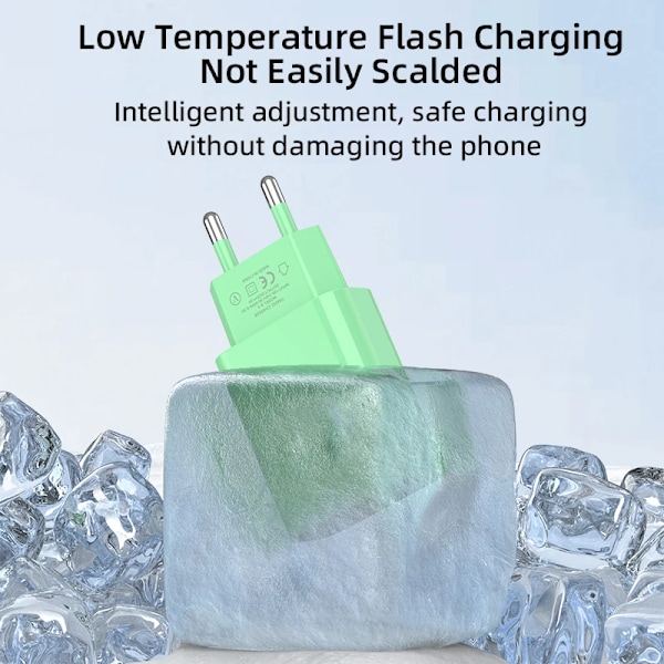 USB-laddare 20W Snabbladdare för Xiaomi 11 13 14 Samsung Huawei Reseladdare Adapter för iPhone Snabbladdare EU Blue