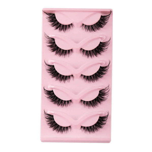 5 Par Katt Ögon Lashes Faux Mink Ögonfransar Naturliga Lång Manga Lashes Winged End Ögon Förlängda Ögonfransar Falska Lashes Göra Uppe 0.10mm