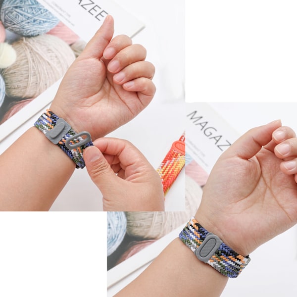 20mm 22mm Klockarmband för Samsung Galaxy Watch 7/6/4/5/Pro/6 Classic/S3/active 2 Band Flätat Armband Huawei GT 23 GT4 GT5 46mm Denim Blue Galaxy watch 5-5 pro