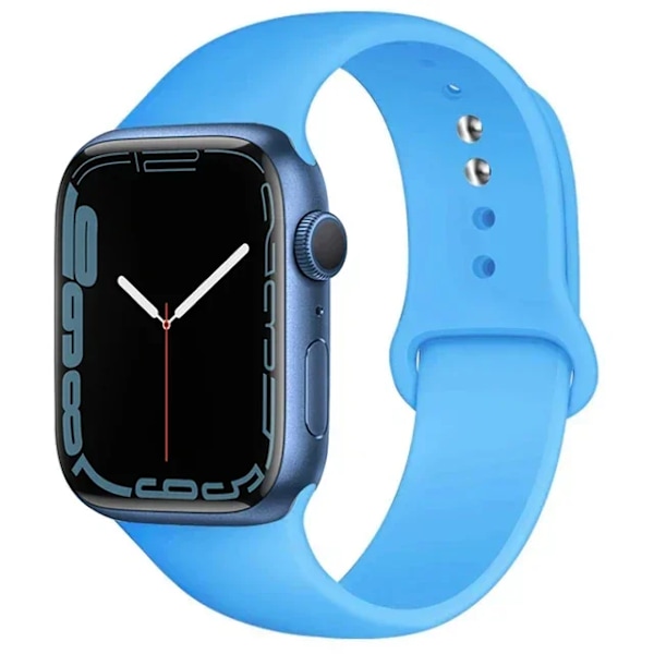 Silikonarmband för Apple Watch-armband 44mm 45mm 40mm 41mm 42-38mm 45 mm sportarmband iwatch serie 8 7 6 5 4 3 SE 9 Ultra 2 49mm 9 blue 38 40 41 S10-42mm ML