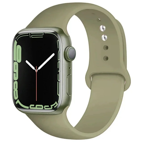 Silikonarmband för Apple Watch-armband 44mm 45mm 40mm 41mm 42-38mm 45 mm sportarmband iwatch serie 8 7 6 5 4 3 SE 9 Ultra 2 49mm 45 Khaki 38 40 41 S10-42mm SM