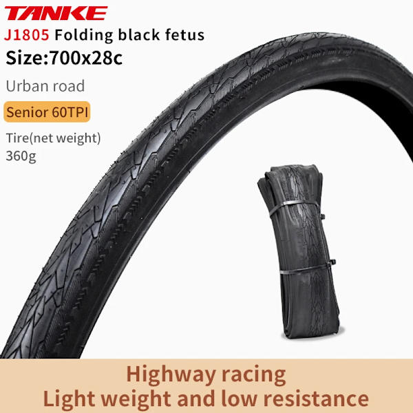 MTB Road Cykel Vikbart grusdäck Svart/Gul 60TPI PREMIUM CYKEL Däck 26×1,95/27,5×2,1/2,2/29×2,2/700×25C/20×1,35 J1805 700x28C Black