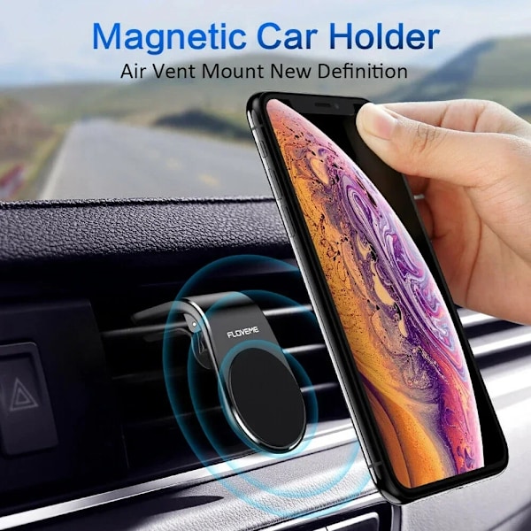 Magnetisk Biltelefonhållare Ställ Luftventil Klämma Bil Mobilfäste Fäste Mobiltelefon GPS-stöd i Universal För iPhone Xiaomi Ny