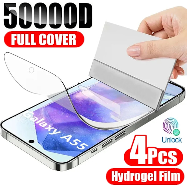 4-pack Fulltäckande Hydrogel Film för Samsung A55 A54 A15 A34 A14 A13 A53 A52 A12 A33 A23 A32 A73 A03 A50 A70 A21S Skärmskydd For Samsung A32 5G 4Pcs Hydrogel Film