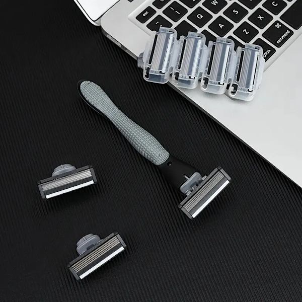 Rakapparat Ny design för män Razor Rakning Fem lager Rakapparat Återanvändbar Razor Importerad Blade Gray