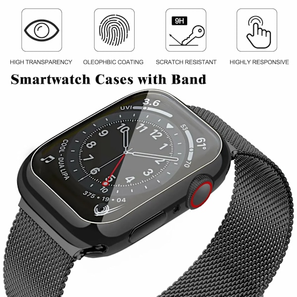Milanese loop för Apple Watch armband 45mm 44mm 40mm 41mm 42mm-46mm stjärnljus armband iwatch serie 8 7 6 5 SE 9 10 Ultra 2 49mm Soft red 37 38-40-41-(S10)42mm