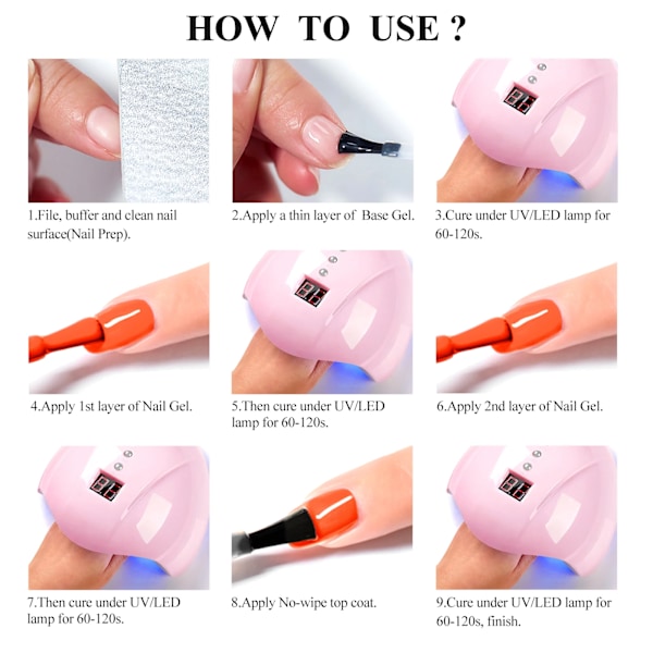MEET ACROSS 6-pack Gel Nagellack Set Lila Blå Vår Sommar Allt För Dekoration UV Gel Vernis Långvarig Nagelkonst Manikyr ZH24122