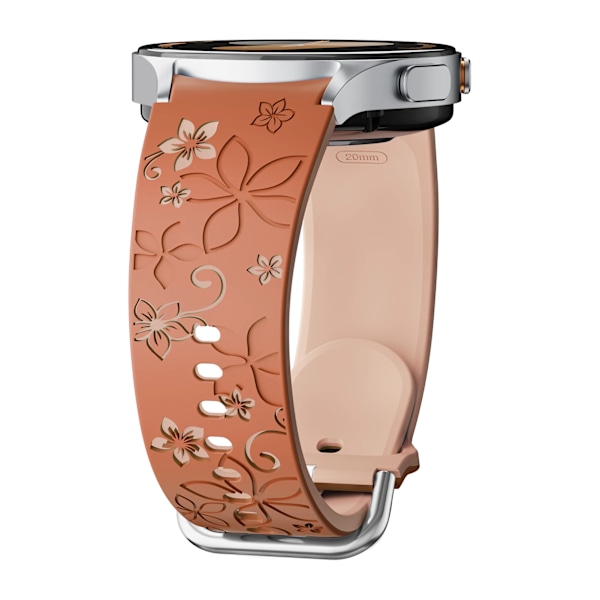Graverat silikonarmband för Samsung Galaxy Watch 7 FE/6 4 Classic/5 Pro 45 Utan Glipor Sportarmband Galaxy Watch 7 Armband 44mm 40mm brown-milk tea Galaxy Watch7 40mm