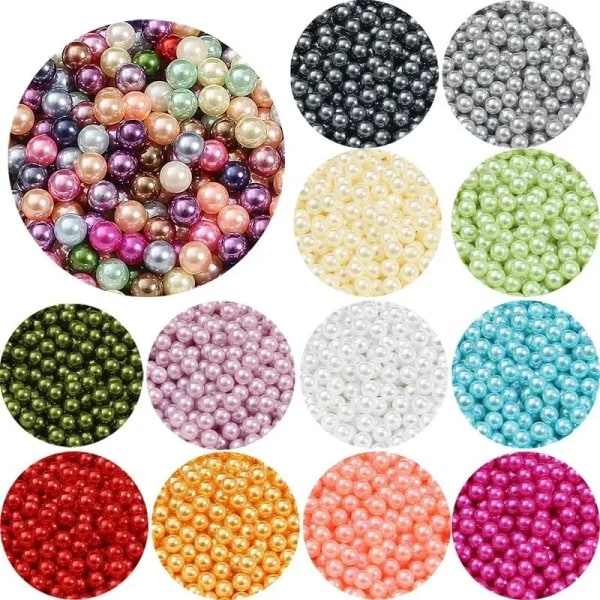 3-10 mm No-hole ABS Färgglad pärla lös pärla DIY Handgjorda dropplim Fyllningsmaterial Tillbehör Dekorativt hjälpmedel Naturlig stil Blue Diameter 3mm 1000 PCs/bag