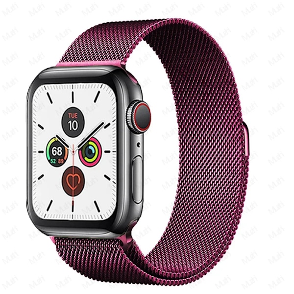 Milanese Loop för Apple Watch armband 44mm 40mm 45mm 41mm 42-38-44mm rem ultra 2 49mm metallarmband iwatch series 9 8 7 6 SE 5 4 3 Purple 22 49mm-42mm-44mm-45mm